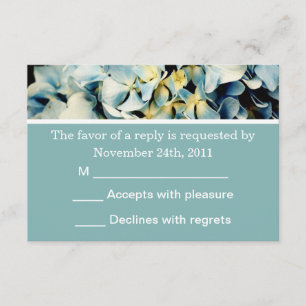 L'hortensia bleu RSVP carde des invitations