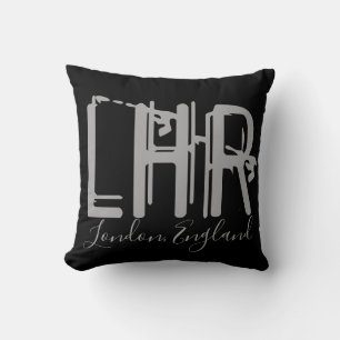 LHR London Heathrow Airport Grunge-Typografie Kissen