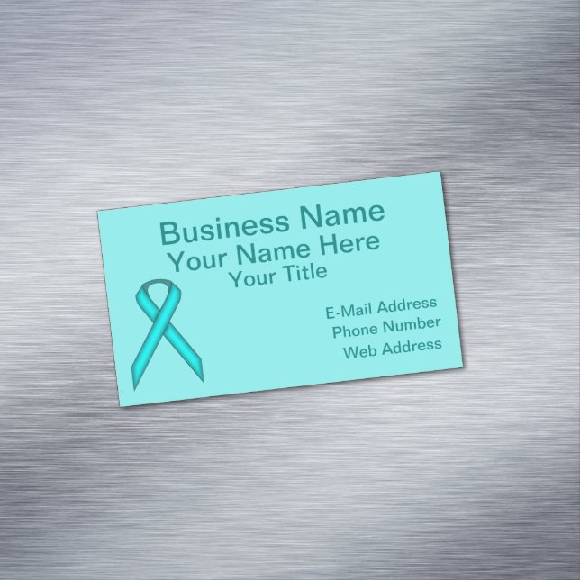 Li Blue/Aquamarin Standard Ribbon von Kenneth Yonc Magnetische Visitenkarte (Beispiel)