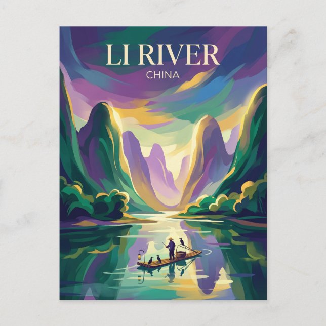 Li-Fluss China Postkarte (Vorderseite)