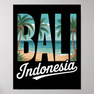 Li Indonesien Tropischer Strand Palmen Und Ozean A Poster