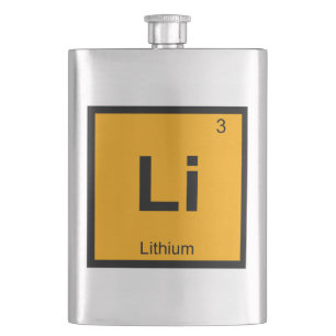 Li - Lithium Chemie Periodensystem Symbol Flachmann