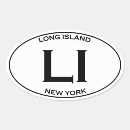 LI - Oval-Logo auf langen Inseln Ovaler Aufkleber