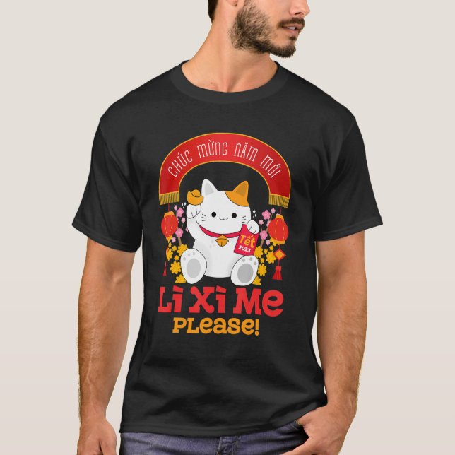 Li Xi Me Chuc Mung Nam Moi 2023 Vietnamesisches Lu T-Shirt (Vorderseite)