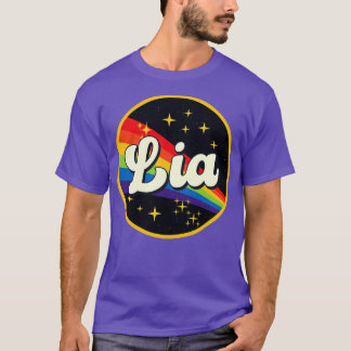 Lia Rainbow in Space Vintage Style T-Shirt