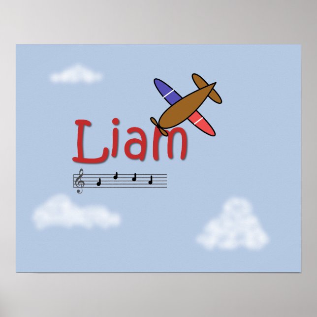 Liam Airplane Name Poster (Vorne)