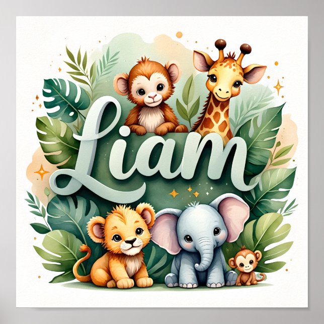 Liam Décoration Murale pour Nursery Safari (Devant)