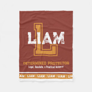 Liam Name bedeutet Sport monogramm Bronze braun Fleecedecke