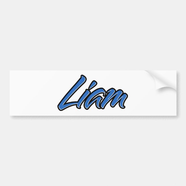 Liam Name blue Aufkleber Sticker Autoaufkleber (Vorne)