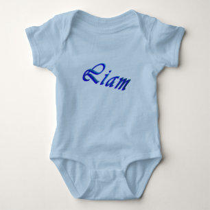 Liam, Name, Boys Blue Baby Bodysuit Strampler