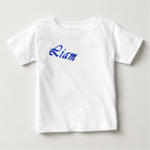Liam, Name, Jungen Blau Baby Bodysuit T-shirt