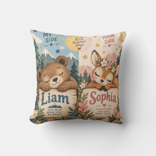 Liam Sophia Woodland-Bären-Hirsch-Kinderkissen Kissen