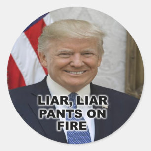 LIAR, LIAR PANS AUF FEUER RUNDER AUFKLEBER