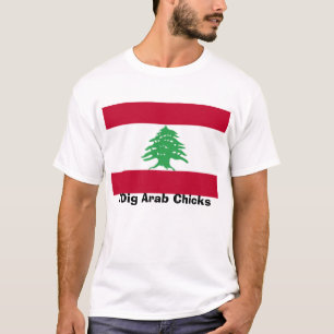 Libanesisch-Flagge, grabe ich arabische Küken T-Shirt