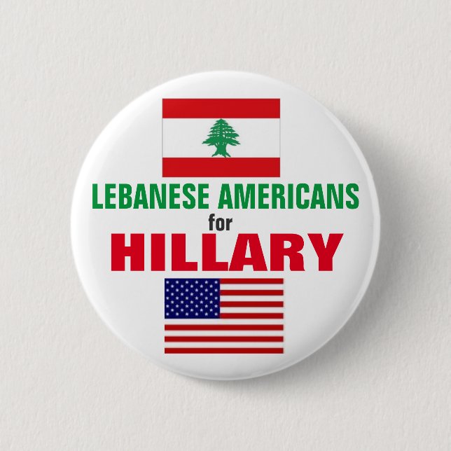 Libanesische Amerikaner für Hillary 2016 Button (Vorderseite)