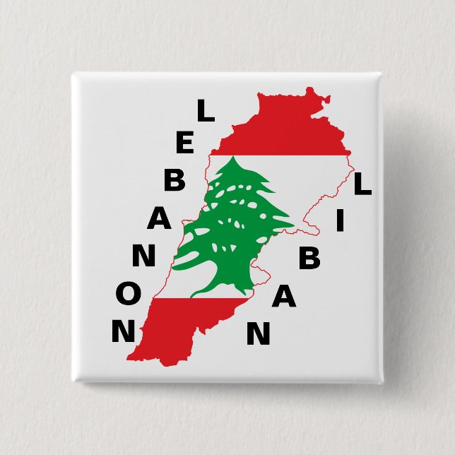 libanesische Flag-Karte Button (Vorderseite)