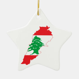 libanesische Flag-Karte Keramikornament