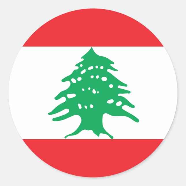 Libanesische Flagge - Flagge ع Libanon م ل ل ب ن ا Runder Aufkleber (Vorderseite)