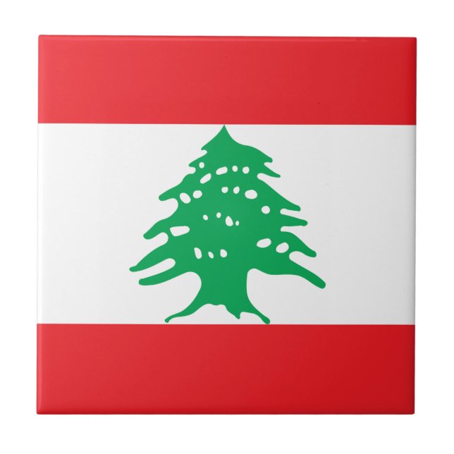 Libanesische Flagge - Flagge von der Libanon Fliese (Vorderseite)
