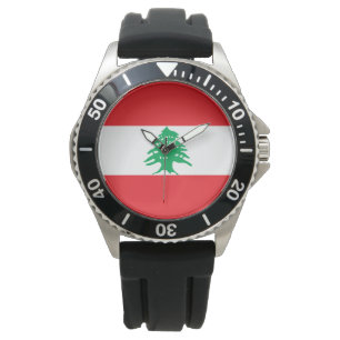 Libanesische Flagge (Libanon-Flagge) Armbanduhr