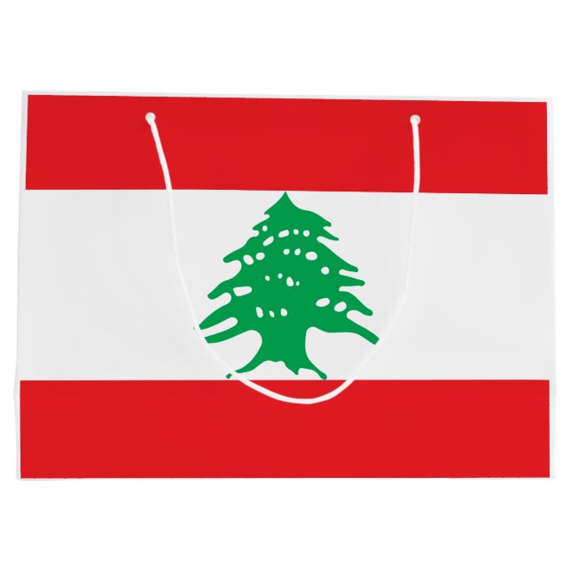 Libanesische Flagge (Libanon-Flagge) Große Geschenktüte (Rückseite)
