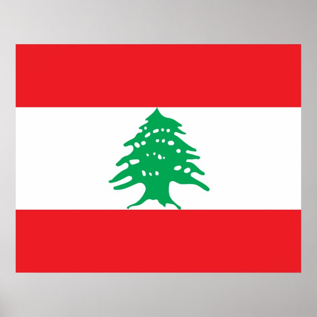 Libanesische Flagge (Libanon-Flagge) Poster (Vorne)