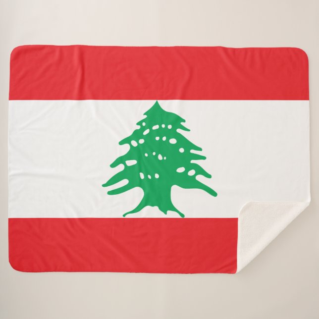 Libanesische Flagge (Libanon-Flagge) Sherpadecke (Vorderseite (Horizontal))