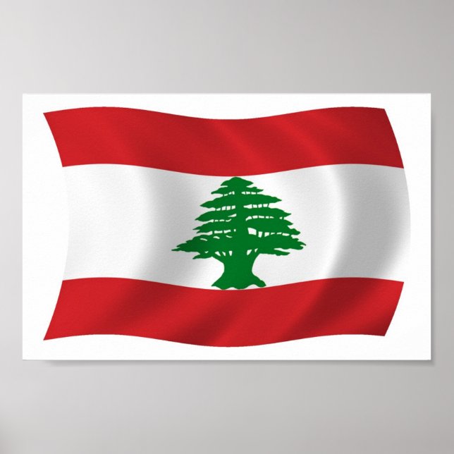 libanesische Flagge Poster drucken (Vorne)