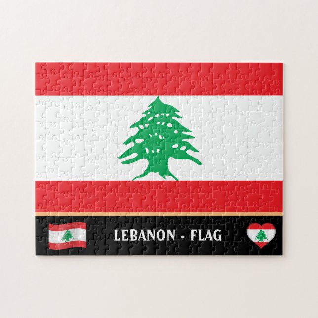 Libanesische Flagge und Libanon/Libanon (Horizontal)