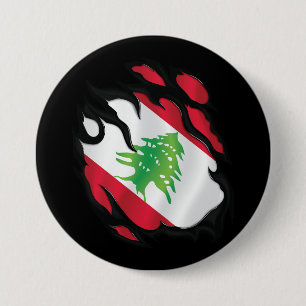 libanesische Rippenflagge Button