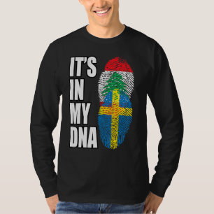 Libanesische und schwedische MISCHDNA-Flagge T-Shirt