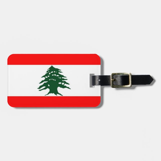 Libanon Flag-Gepäckmarke Gepäckanhänger (Vorderseite horizontal)