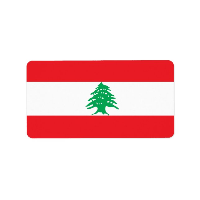 Libanon-Flagge Adressaufkleber (Vorne)