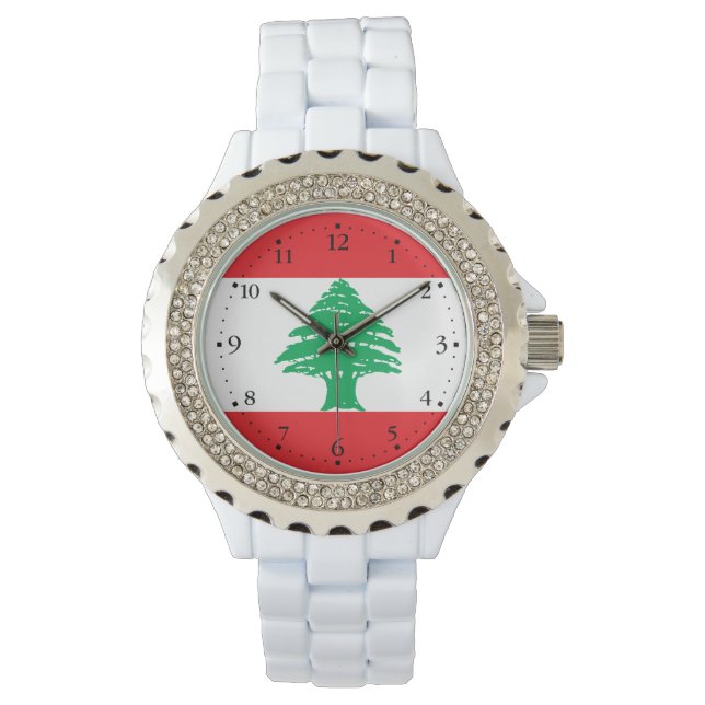 Libanon-Flagge Armbanduhr (Vorderseite)