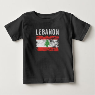 Libanon-Flagge bedruckt - Libanesische Flagge Baby T-shirt