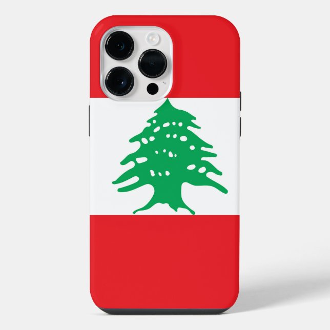 Libanon-Flagge iPhone 14 Pro Max Hülle (Rückseite)