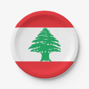 Libanon-Flagge Pappteller
