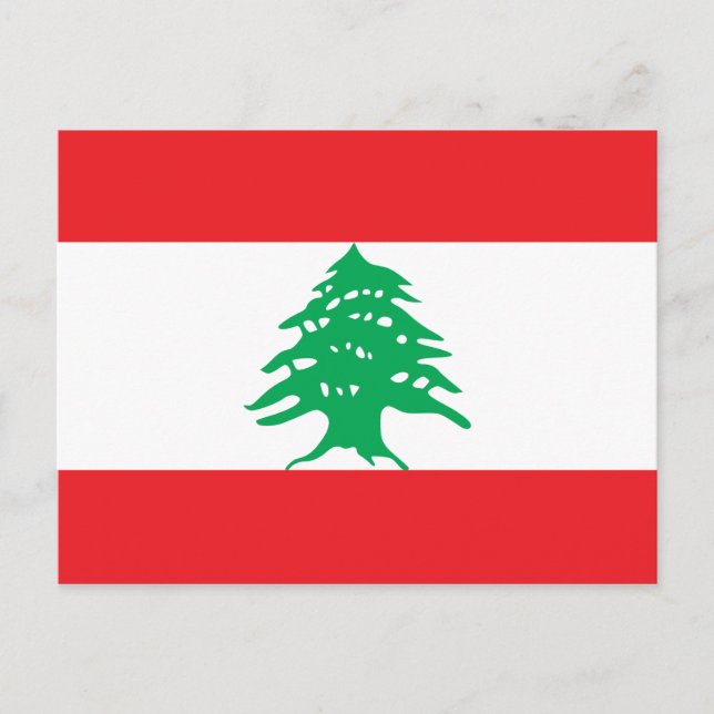 Libanon-Flagge Postkarte (Vorderseite)