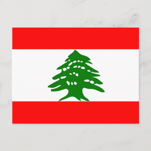 Libanon-Flagge Postkarte (Vorderseite)