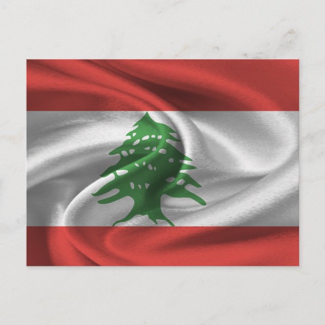Libanon-Flagge Postkarte (Vorderseite)