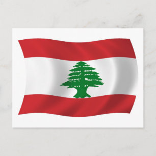 Libanon-Flagge Postkarte