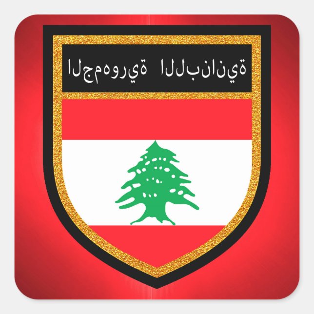 Libanon-Flagge Quadratischer Aufkleber (Vorderseite)