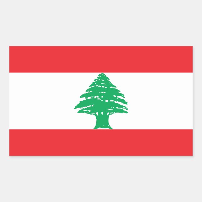 Libanon-Flagge Rechteckiger Aufkleber (Vorderseite)
