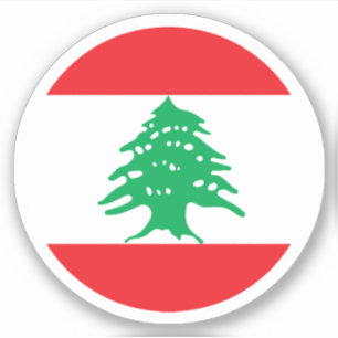 Libanon-Flagge Rund Aufkleber