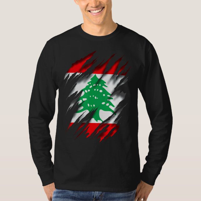 Libanon-Flagge T-Shirt (Vorderseite)