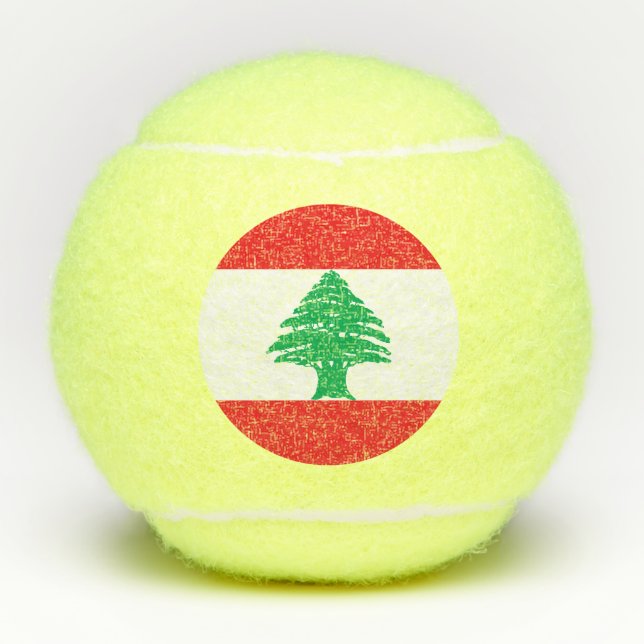 Libanon-Flagge Tennisbälle (Vorderseite)