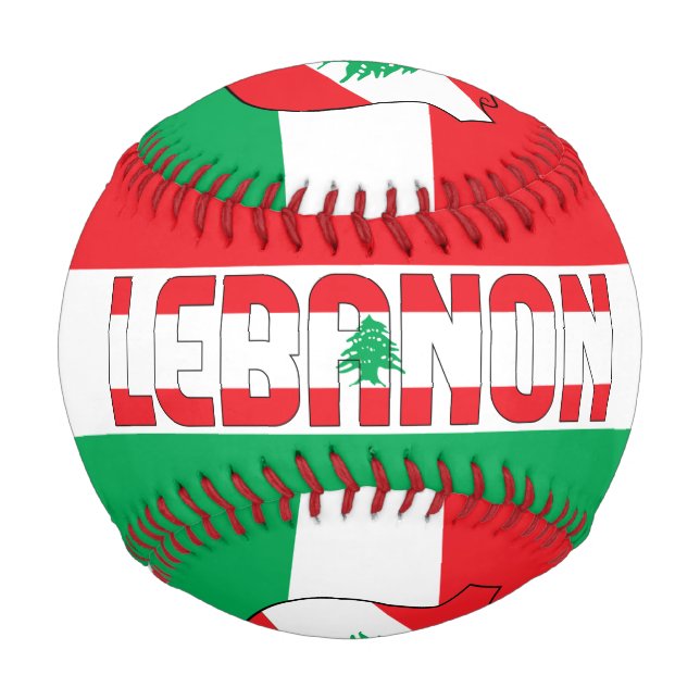 Libanon - Flagge und Wappen - Patriotisch Baseball (Vorderseite)