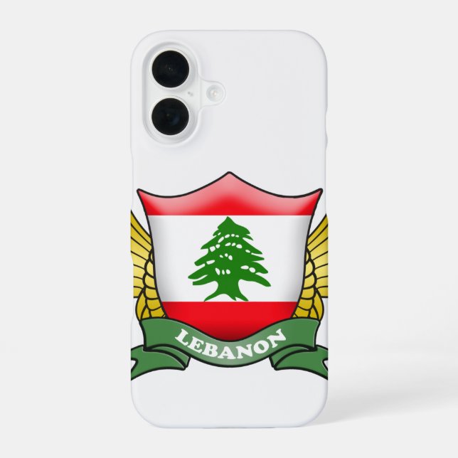 Libanon-Flaggen-Emblem iPhone 16 Hülle (Rückseite)