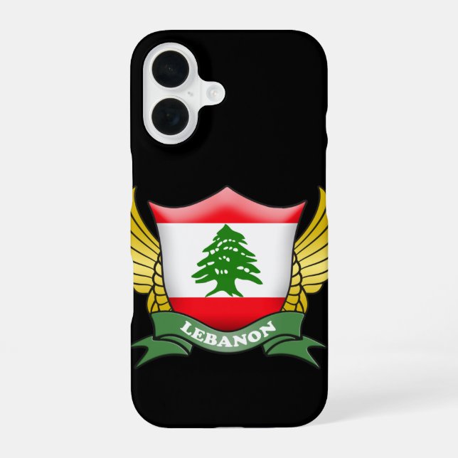 Libanon-Flaggen-Emblem iPhone 16 Hülle (Rückseite)
