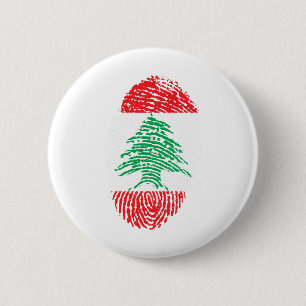 Libanon Flaggen Fingerprint Land Prix Button